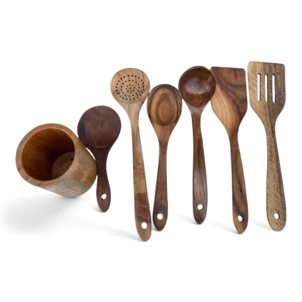 Shanping Wooden Kitchen Utensil Set with Holder