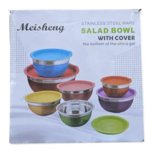 IMG_0658 Meisheng Stainless Steel Salad Bowl Set with Colorful Lids – 6 Pieces