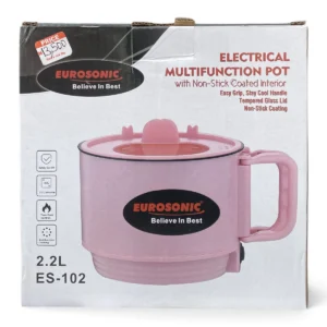 Eurosonic ES-102 Electrical Multifunction Pot – 2.2L, Non-Stick Coated Interior