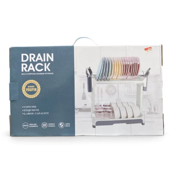 2-Tier Multi-Purpose Dish Drying Rack with Utensil Holder