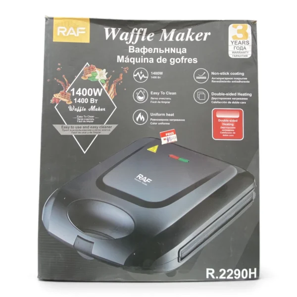 RAF Electric Waffle Maker R.2290H – 1400W with 3-Year Warranty