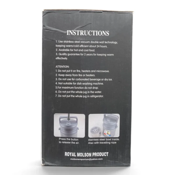 IMG_0835 Royal Molson Dragon RM-1400 Vacuum Lunch Box – 1400ml, Keeps Hot & Cool