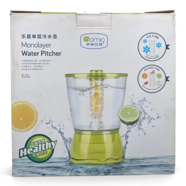 Homio Monolayer Water Pitcher with Infuser & Ice Tube – 6.5L