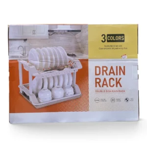 Double Dish Drain Rack – 2-Tier Plastic Dish Rack, Available in 3 Colors