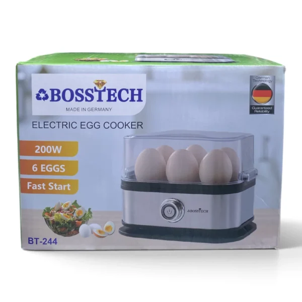 Bosstech BT-244 Electric Egg Cooker – 200W, 6-Egg Capacity, Fast Start