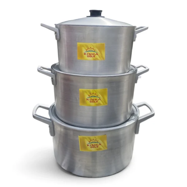 Kinka Gold Cookware Set – 3 Pieces (26cm, 28cm, 30cm), British Style