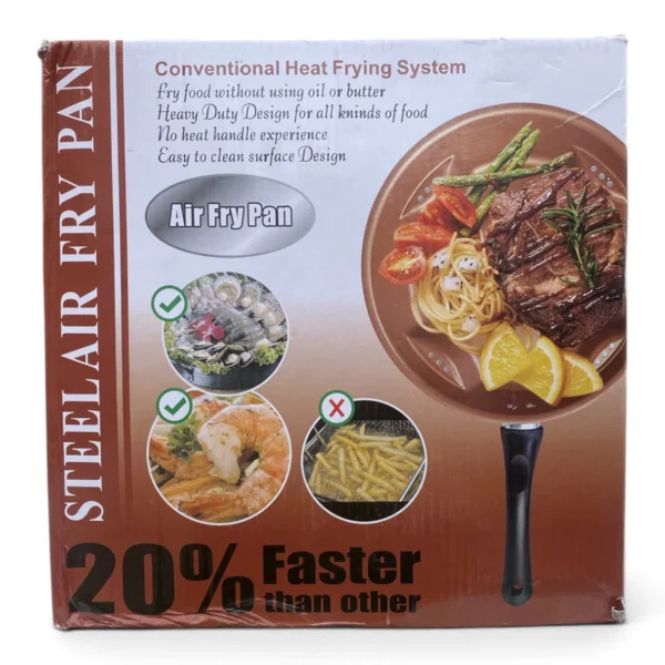 IMG_1302 Steel Air Fry Pan – Non-Stick Ceramic Cookware with Tempered Glass Lid