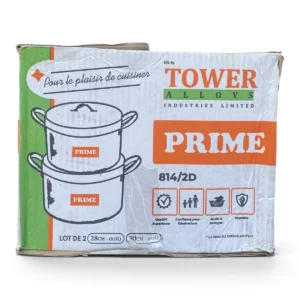 Tower Prime Aluminum Pot Set – 2 Pieces (28cm/11L, 30cm/13L)
