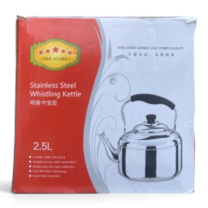 IMG_1352 Five Stars Stainless Steel Whistling Kettle – 2.5L, Flat Bottom Design