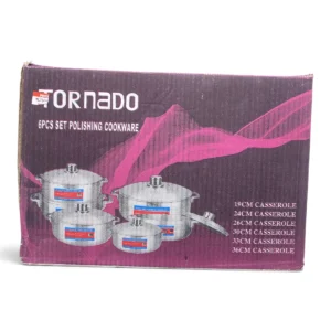 Tornado 6-Piece Set Polishing Cookware — 19cm-36cm Casseroles