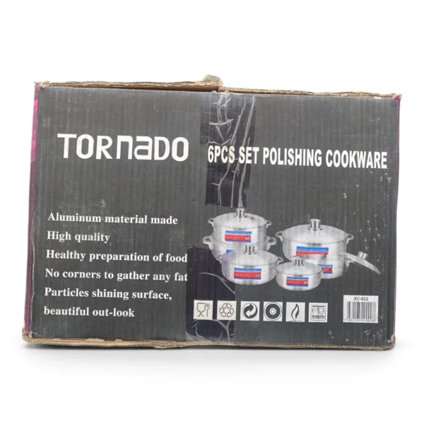 Tornado 6-Piece Set Polishing Cookware — 19cm-36cm Casseroles