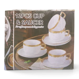 12pcs Cup & Saucer Set (for coffee, espresso & cappuccino)