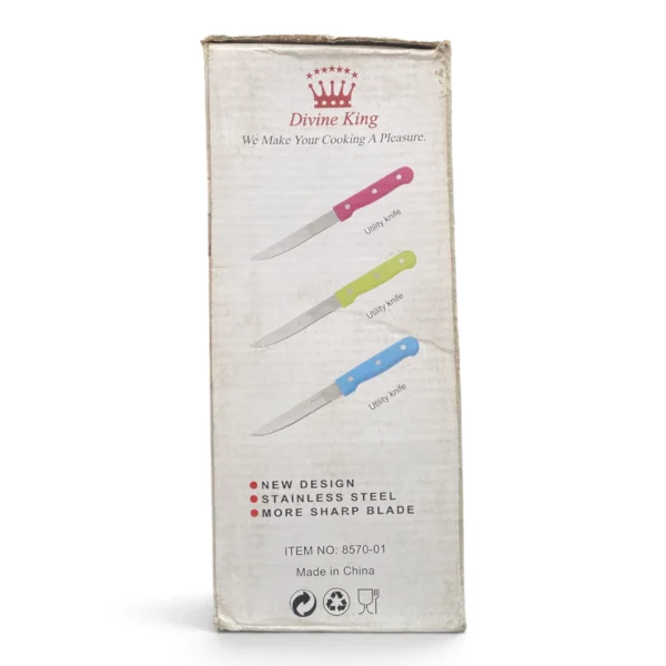Divine King Kitchen Knife Set with Barrel Block Holder (available in green, blue, or pink)