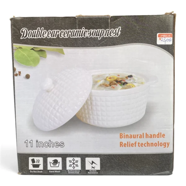 Double Ear Ceramic Soup Pot (11 inches)