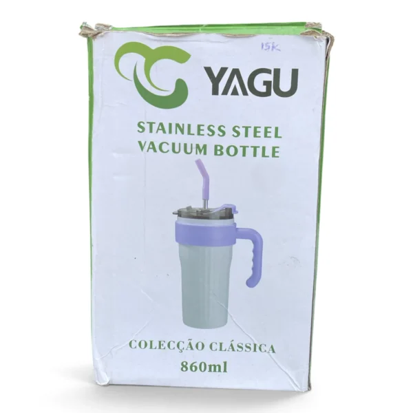 Yagu Stainless Steel Vacuum Bottle (Tumbler with Handle & Straw), 860ml