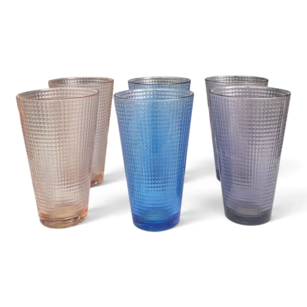 IMG_1745 Pasabahce Textured Glass Tumbler/Bowl Set (colored assortment)