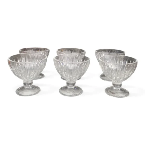 Lirmartur Crystal-Cut Dessert/Ice Cream Bowl Set (footed glass bowls)