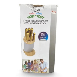 IMG_1902 Sweet Home 7-Piece Gold Knife Set with Wooden Block