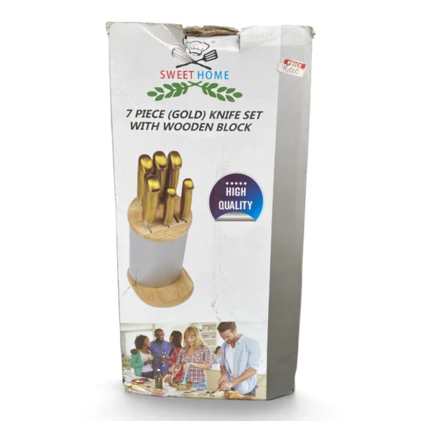 IMG_1902 Sweet Home 7-Piece Gold Knife Set with Wooden Block