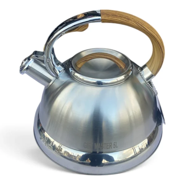 IMG_3150 Gift Master GM667 German Whistle Kettle, 5L Stainless Steel with Wood-Look Handle
