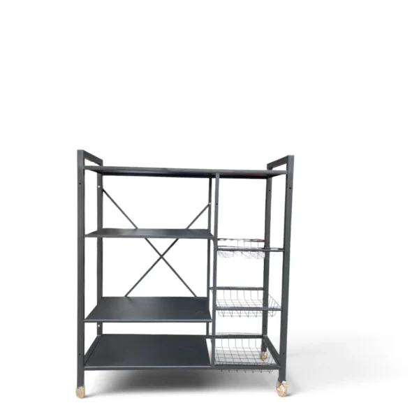IMG_3171 Multi-Tier Kitchen Storage Rack with Wire Baskets and Wheels