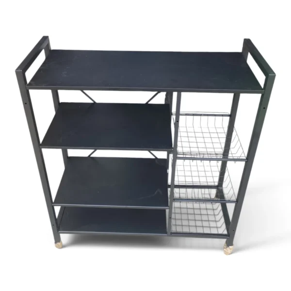 IMG_3173 Multi-Tier Kitchen Storage Rack with Wire Baskets and Wheels